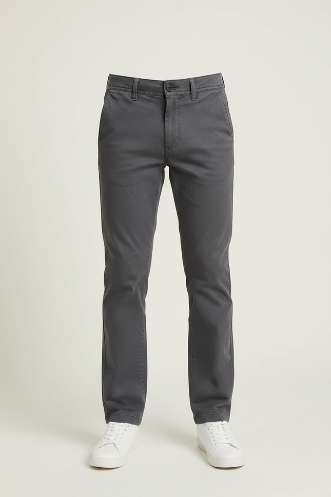 Pantalon Chino Gris Coton Décontracté Enfant - vue 3