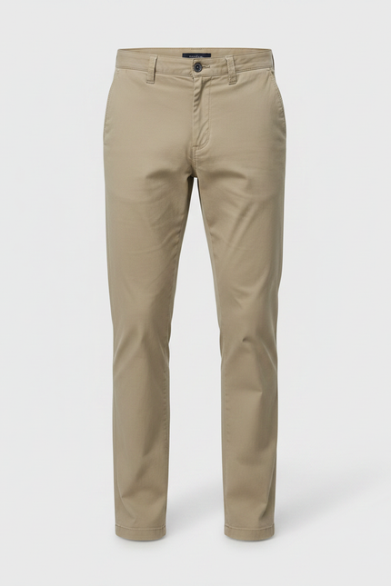 Pantalon Chino Homme Kaki Coton Droit Décontracté - vue 3