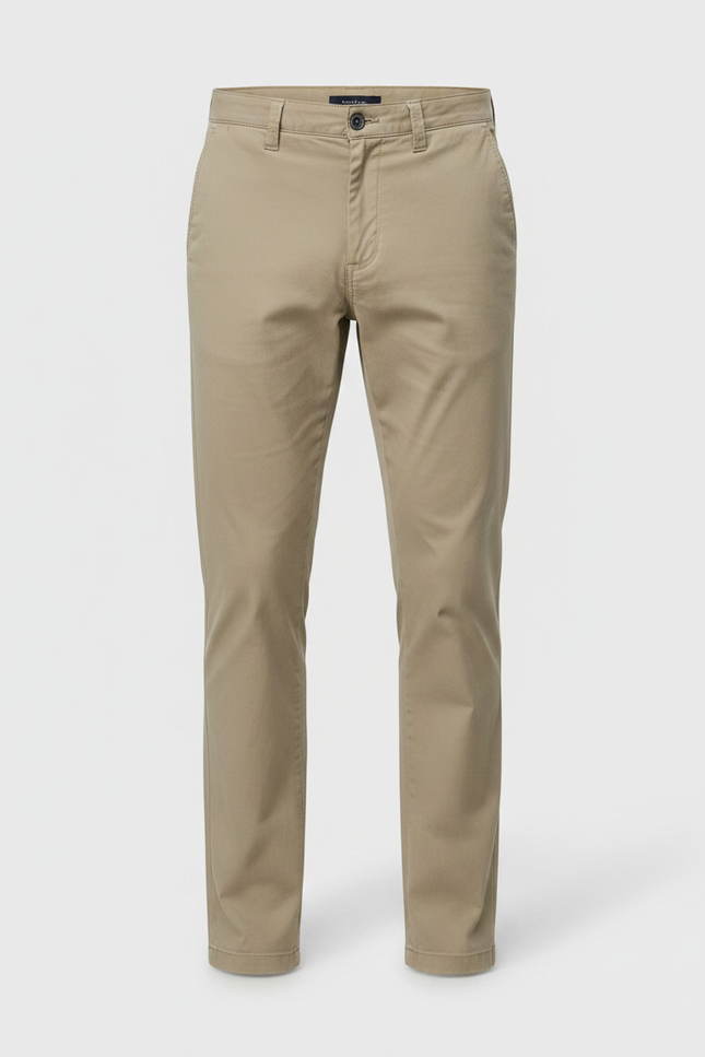 Pantalon Chino Homme Kaki Coton Droit Décontracté - vue 3