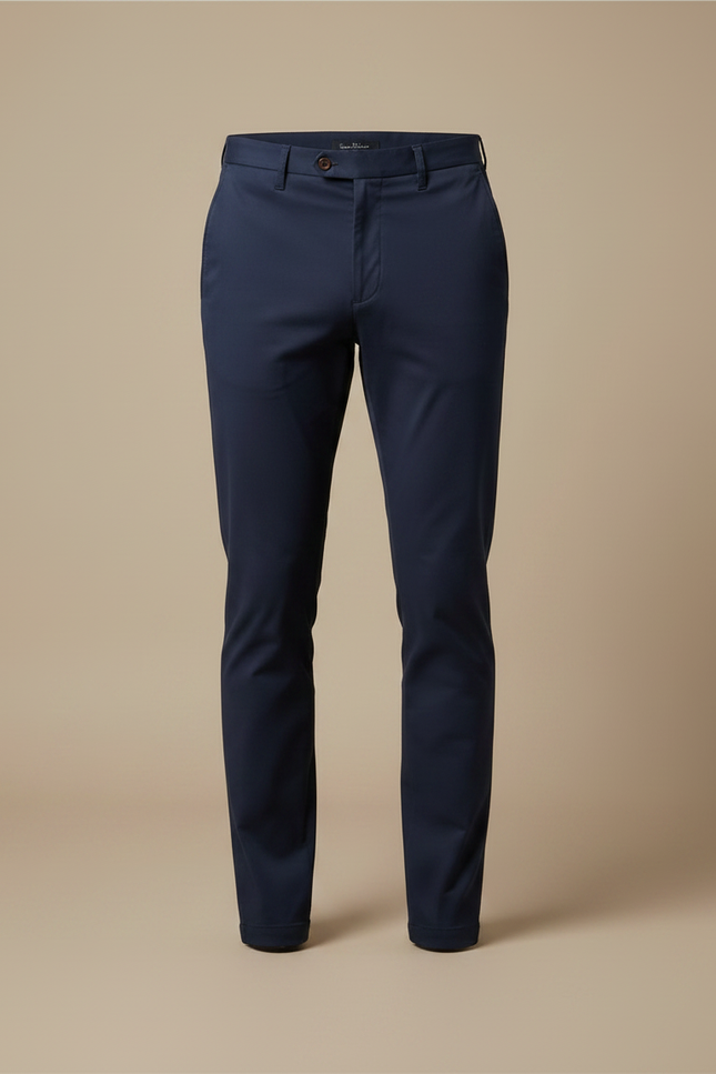 Pantalon Chino Marine Coton Slim Élégant Homme - vue 3