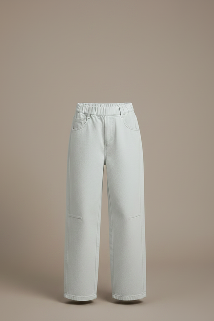 Pantalon Chino Large Bleu Clair Enfant Décontracté - Coton - vue 3