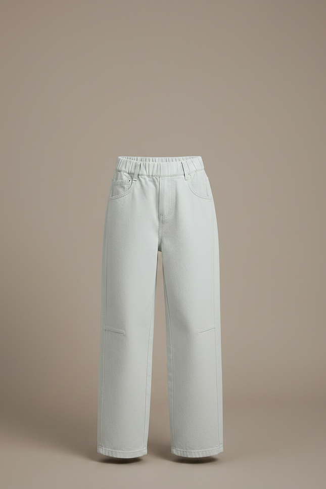 Pantalon Chino Large Bleu Clair Enfant Décontracté - Coton - vue 3