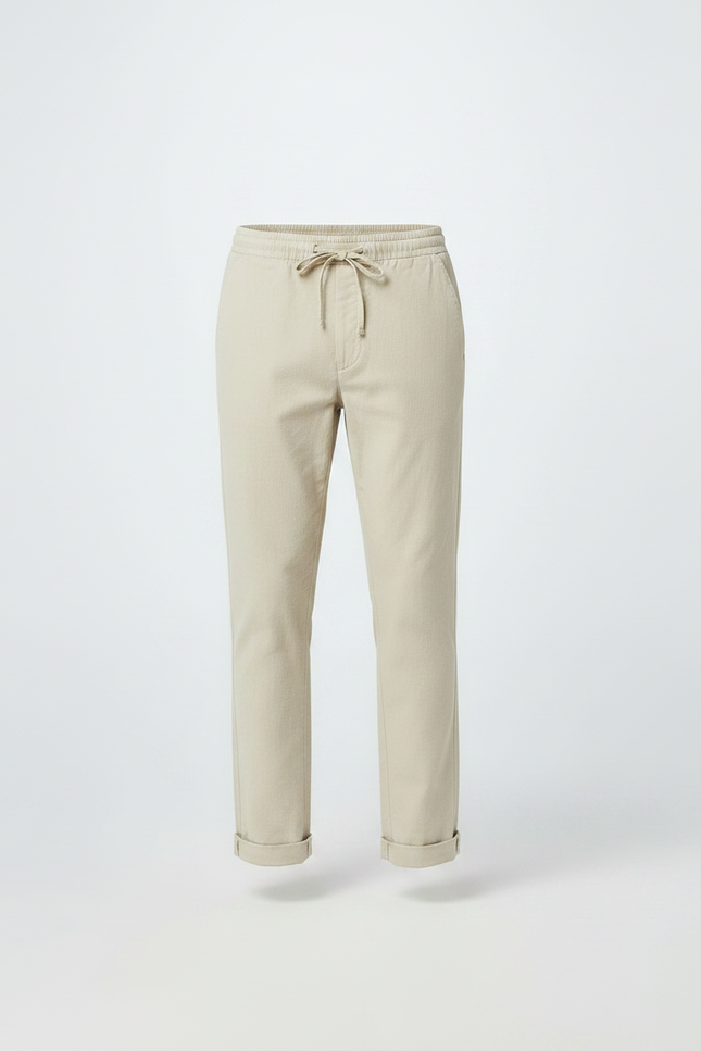 Pantalon Chino Beige Cordon Coton Décontracté Homme - vue 3