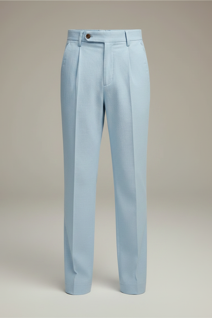 Pantalon Chino Bleu Ciel Plissé Coton Enfant - vue 3