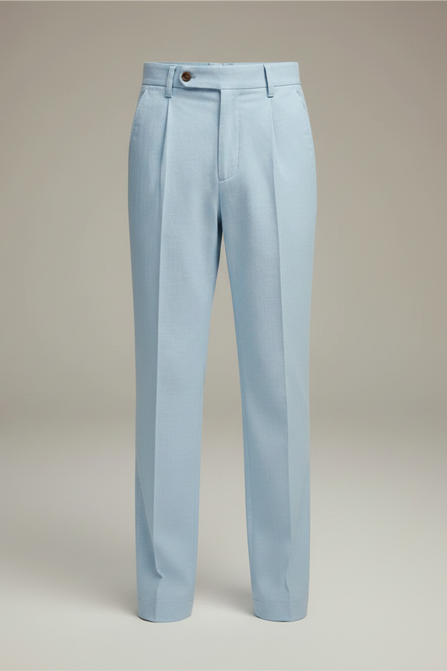 Pantalon Chino Bleu Ciel Plissé Coton Enfant - vue 3