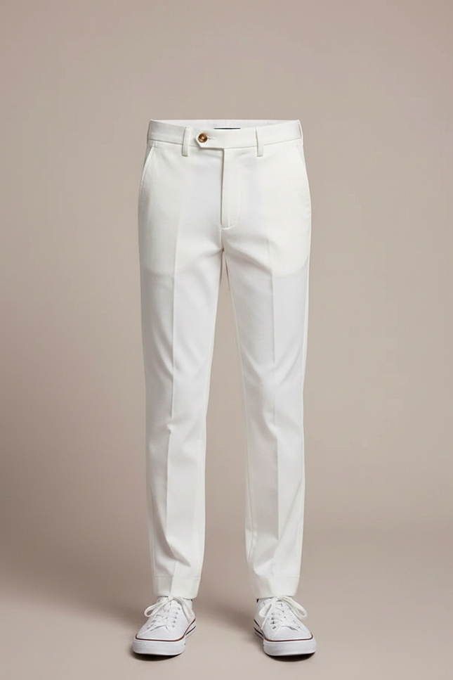Pantalon Chino Blanc Garçon Slim Coton Élégant - vue 3