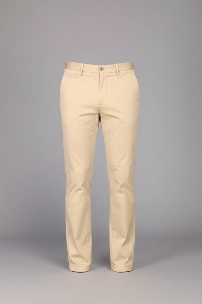 Pantalon Chino Beige Coton Slim Élégant Homme - vue 3