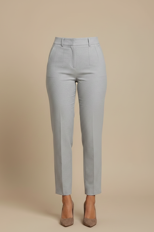Pantalon Chino Gris Slim Élégant Femme - Polyester - vue 3
