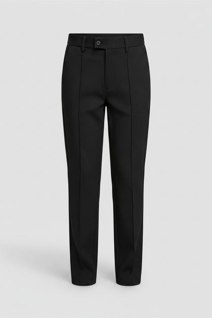Pantalon Chino Noir Droit Élégant Enfant - Gabardine - vue 3