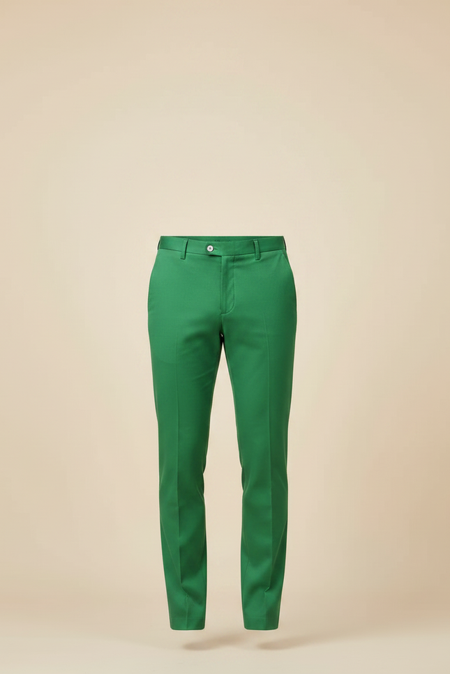 Pantalon Chino Vert Homme Slim Élégant Coton - vue 3