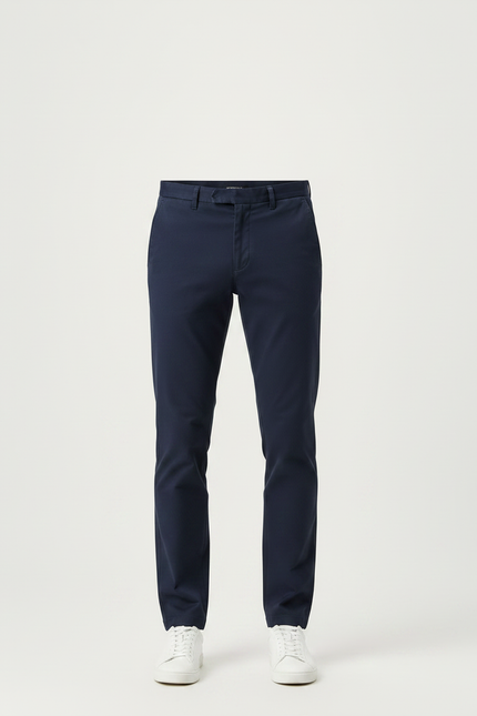 Pantalon Chino Bleu Marine Slim Coton Homme Élégant - vue 3