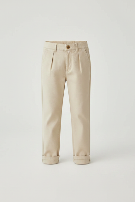 Pantalon Chino Beige Coton Décontracté Enfant - Gabardine - vue 3