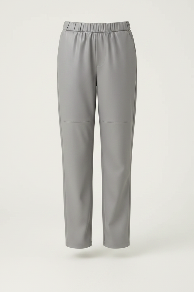 Pantalon Chino Gris Similicuir Élastique Ample Fille - Simili cuir - vue 3