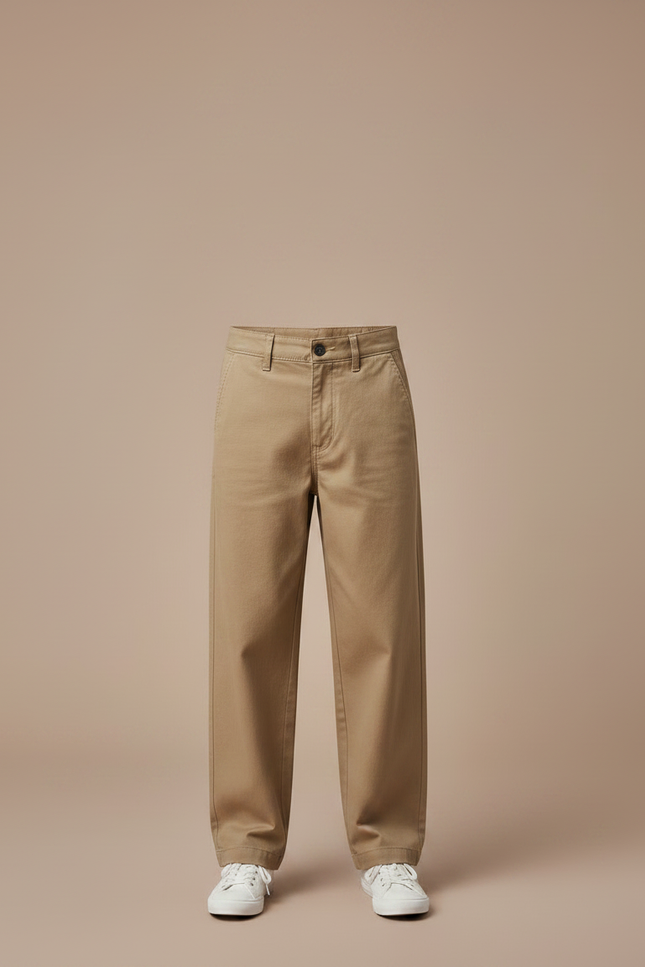 Pantalon Chino Beige Ample Coton Enfant - vue 3