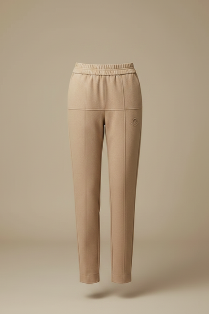 Pantalon Chino Beige Élastique Droit Femme Confortable - Molleton - vue 3