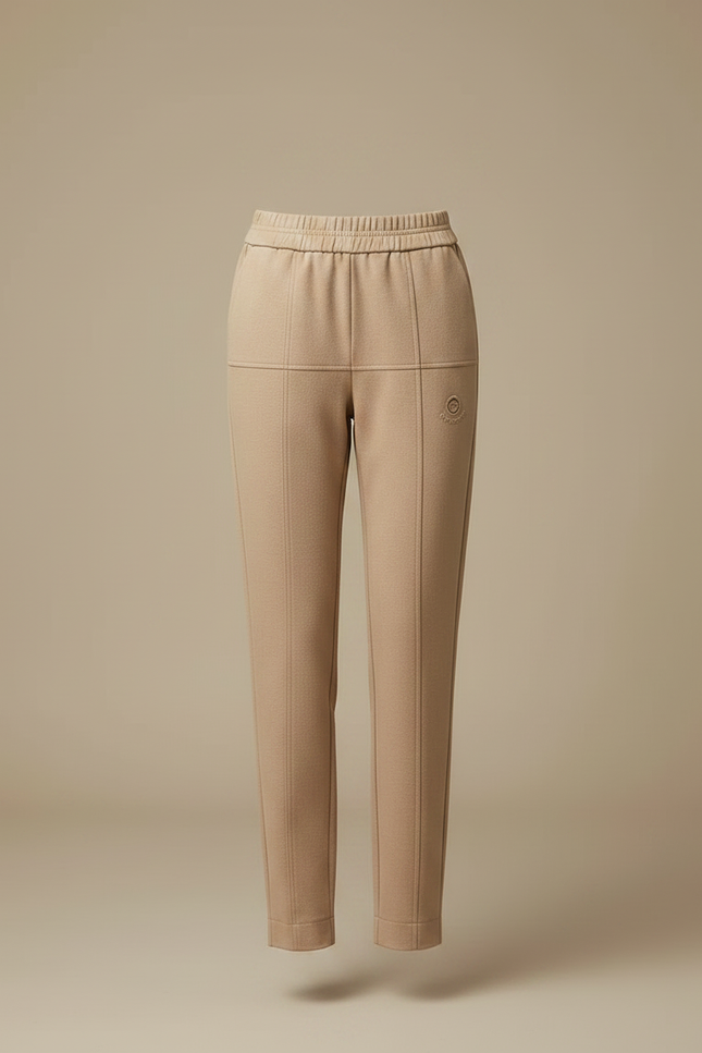Pantalon Chino Beige Élastique Droit Femme Confortable - Molleton - vue 3