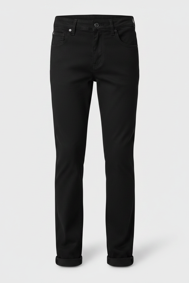 Pantalon Chino Noir Garçon Coton Droit Décontracté - vue 3