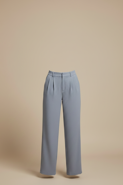 Pantalon Chino Femme Plissé Ample Bleu Décontracté - Polyester - vue 3