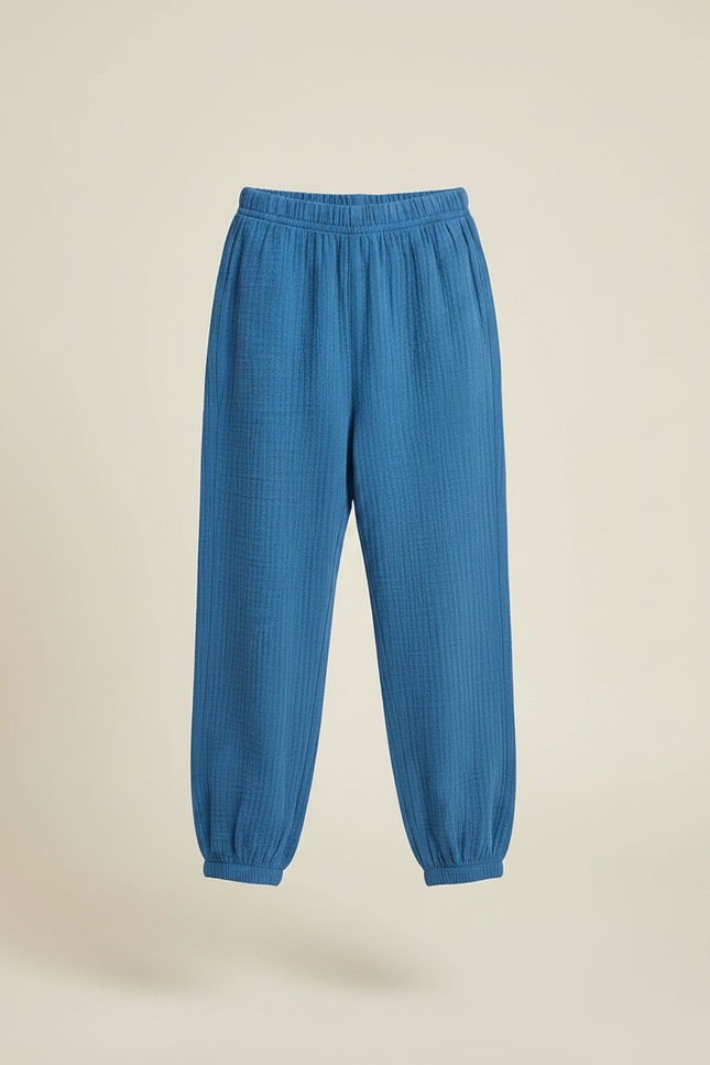 Pantalon Chino Bleu Coton Ample Resserré Enfants - vue 3
