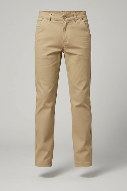 Pantalon Chino Beige Coton Droit Garçon Décontracté - vue 3
