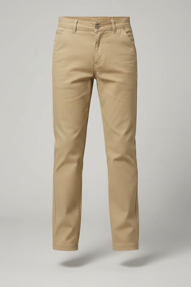 Pantalon Chino Beige Coton Droit Garçon Décontracté - vue 3