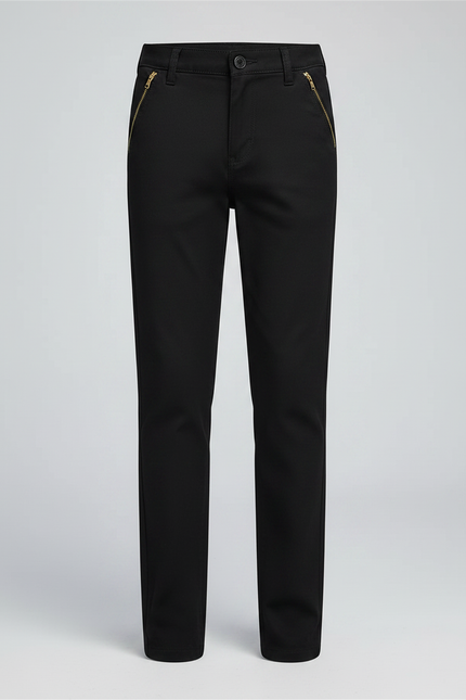 Pantalon Chino Noir Coton Droit Garçon Élégant - vue 3