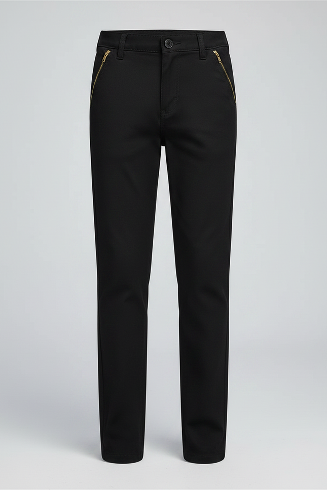 Pantalon Chino Noir Coton Droit Garçon Élégant - vue 3