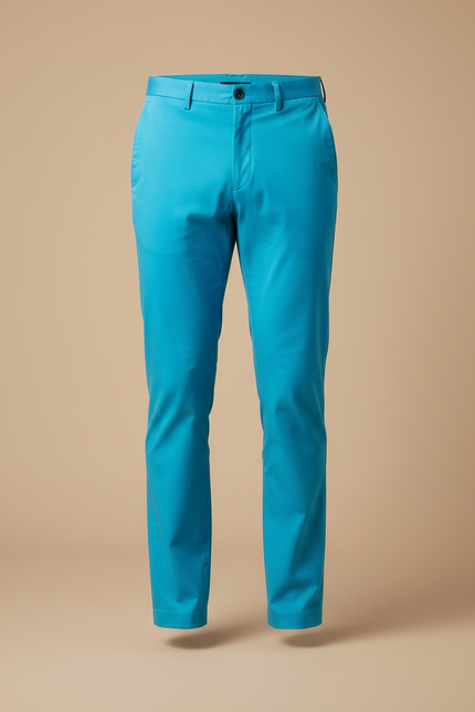 Pantalon Chino Homme Bleu Turquoise - Gabardine - vue 3