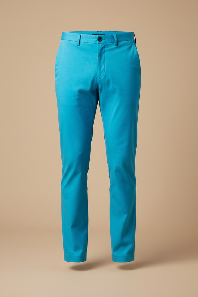 Pantalon Chino Homme Bleu Turquoise - Gabardine - vue 3