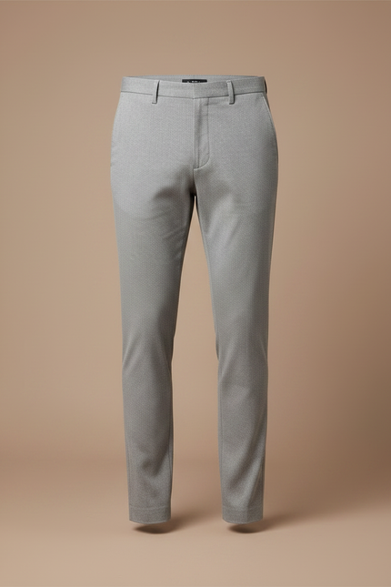 Pantalon Chino Gris Clair Slim Élégant Motif Discret - Gabardine - vue 3