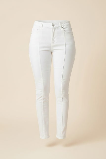 Pantalon Chino Blanc Skinny Élastique Femme Confortable - Coton - vue 3