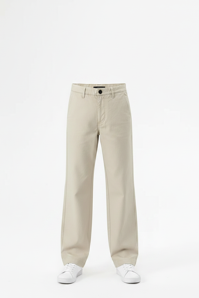 Pantalon Chino Beige Ample Coton Décontracté Garçon - vue 3