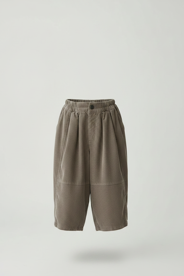 Pantalon Chino Large Côtelé Gris Décontracté Enfant - Kaki Cordé - vue 3