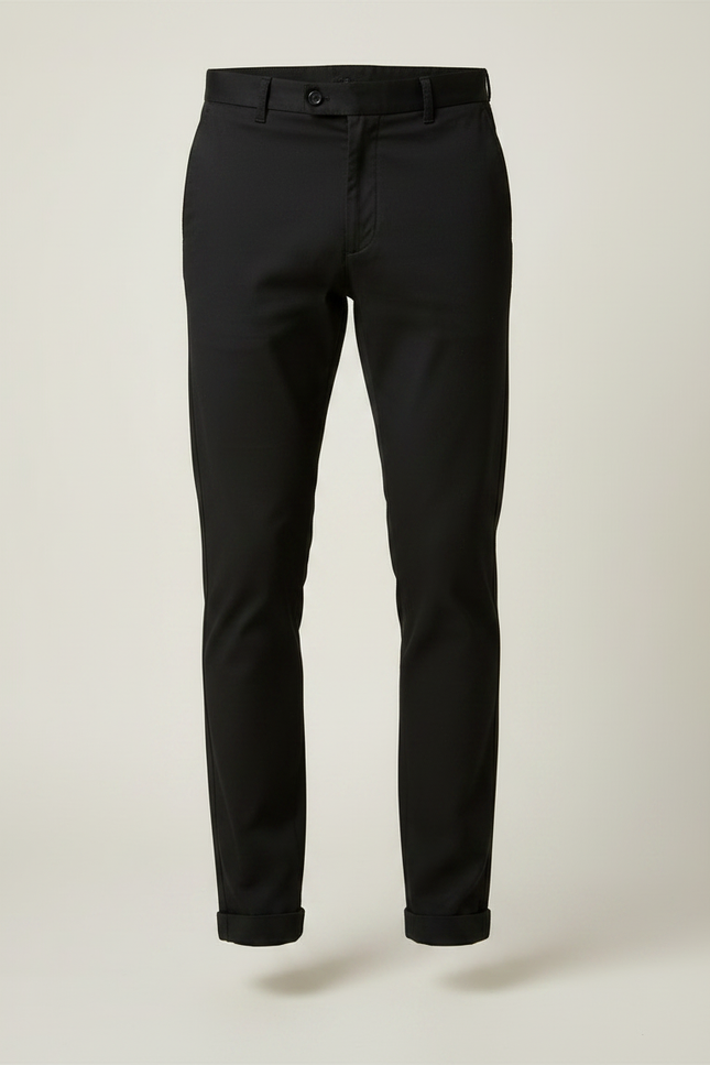 Pantalon Chino Noir Slim Élégant Décontracté Homme - Gabardine - vue 3
