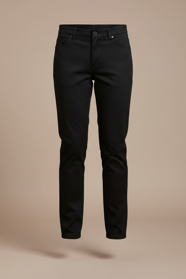 Pantalon Chino Noir Coton Droit Fille - vue 3
