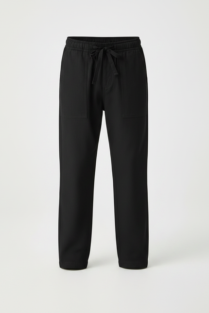 Pantalon Chino Noir Coton Ample Décontracté Enfant - vue 3