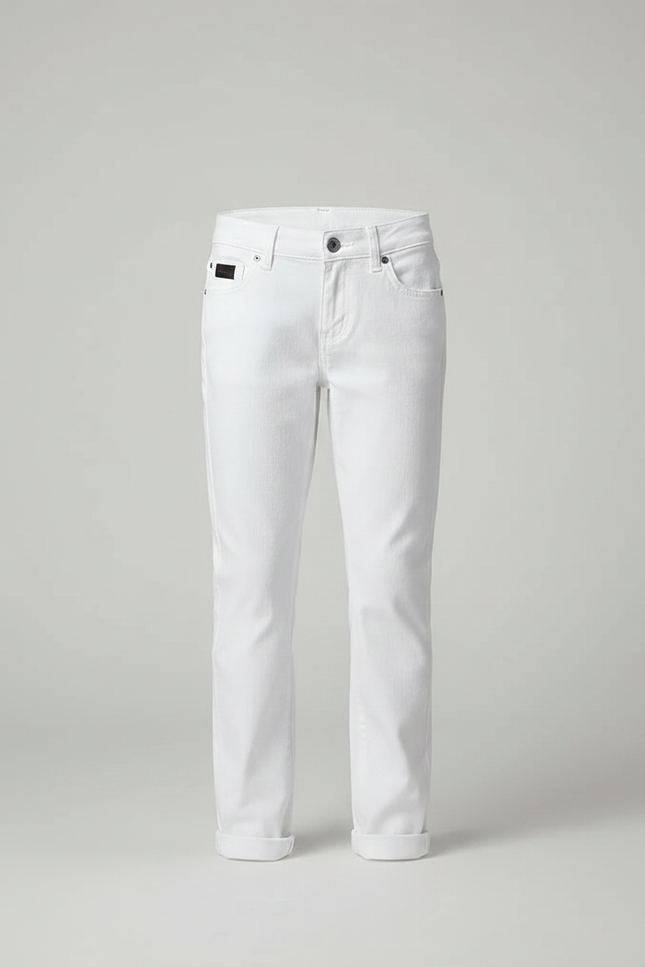 Pantalon Chino Blanc Droit Coton Enfant - vue 3