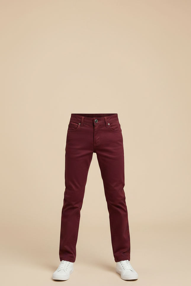 Pantalon Chino Rouge - Bordeaux Gabardine - vue 3