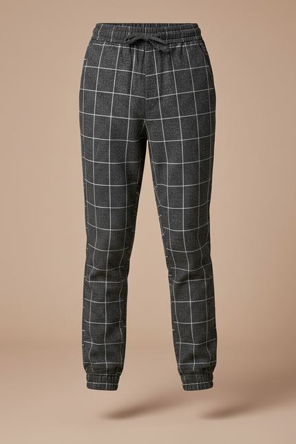 Pantalon Chino Carreaux Gris Enfant Décontracté - Tweed - vue 3