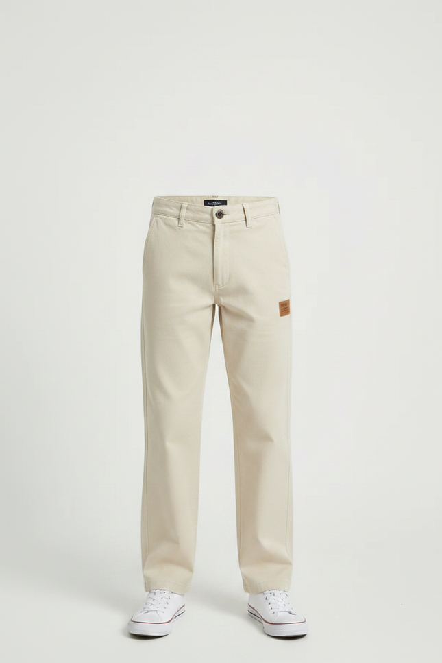 Pantalon Chino Beige Coton Décontracté Garçon Ample - vue 3