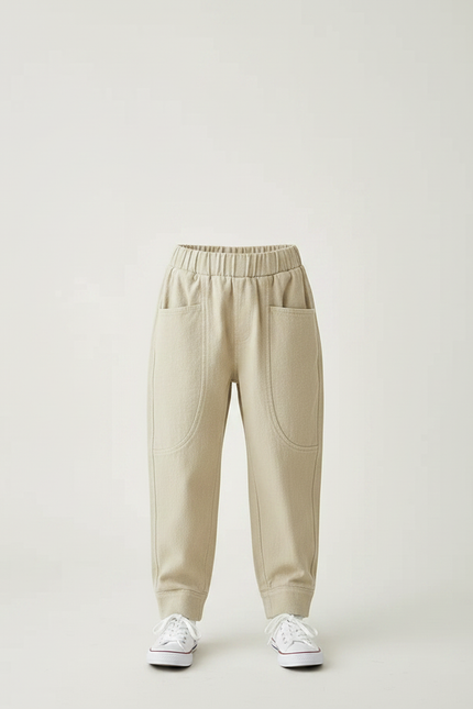 Pantalon Chino Fille Beige Tapered - Toile - vue 3