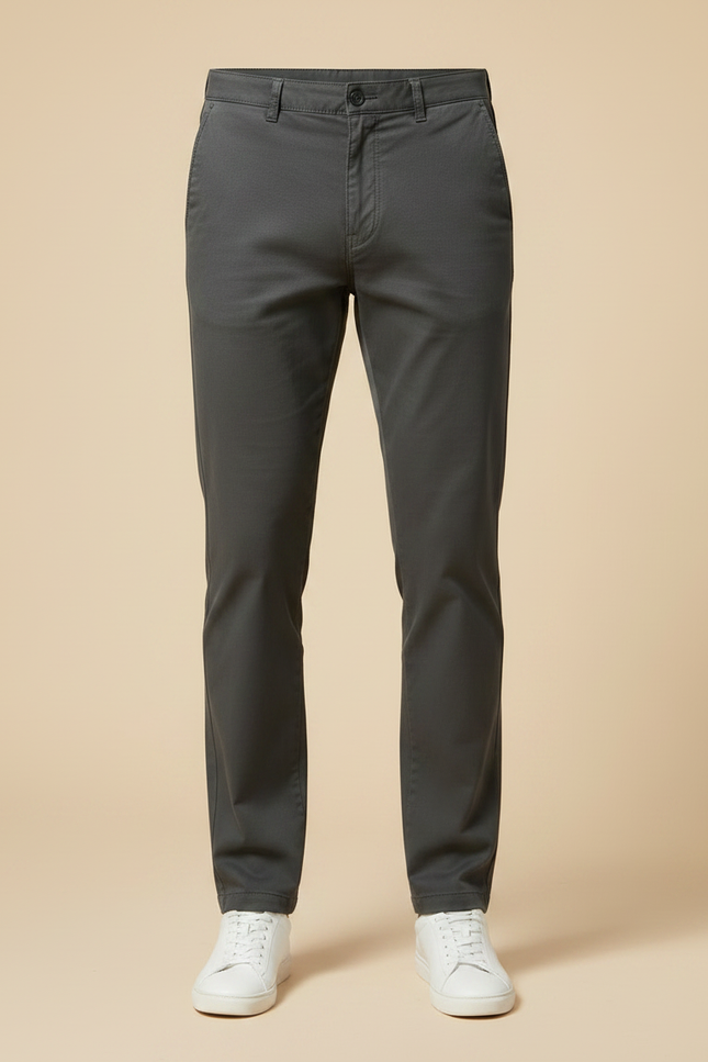 Pantalon Chino Slim Gris - Coton - vue 3