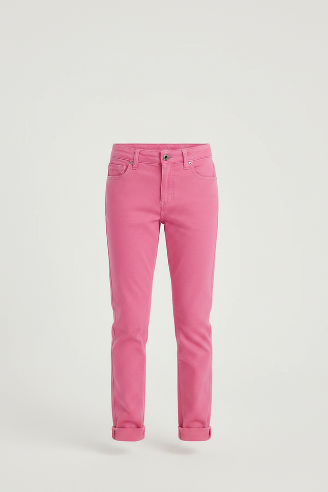 Pantalon Chino Rose Fille Coupe Droite Coton - vue 3