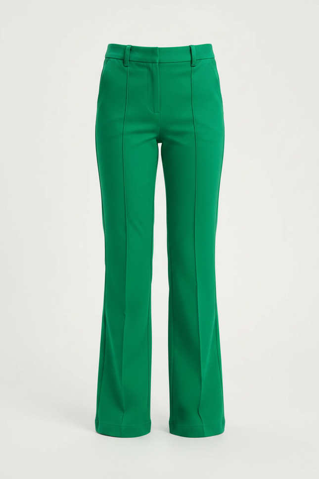 Pantalon Chino Vert Émeraude Évasé Élégant Femme - Polyester - vue 3