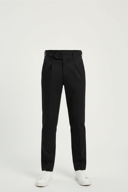 Pantalon Chino Noir Plissé Slim Enfant Élégant - Gabardine - vue 3