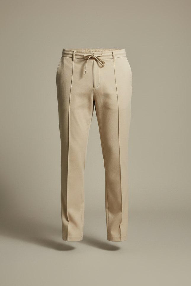 Pantalon Chino Beige Droit Décontracté Cordon Homme - Gabardine - vue 3
