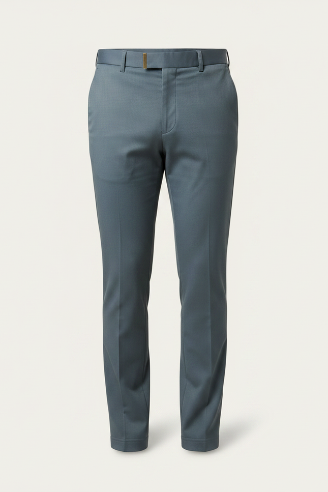Pantalon Chino Bleu Gris Slim Élégant Homme - Gabardine - vue 3
