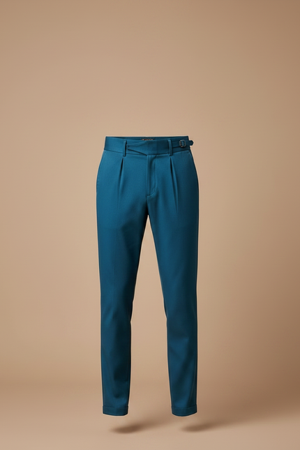 Pantalon Chino Bleu Canard - Gabardine - vue 3