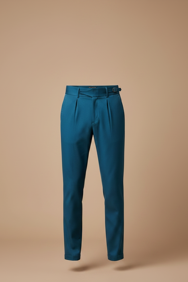 Pantalon Chino Bleu Canard - Gabardine - vue 3