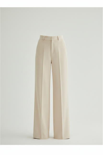 Pantalon Chino Beige Ample Fluide Décontracté Élégant Femme - Gabardine - vue 3